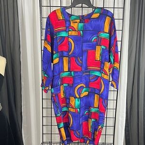 Colorful Geometric Pattern Dress